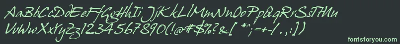 JuergenItalic Font – Green Fonts on Black Background