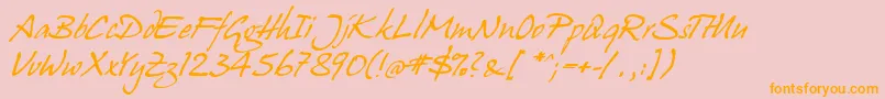 JuergenItalic Font – Orange Fonts on Pink Background