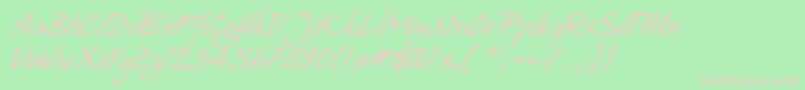 JuergenItalic Font – Pink Fonts on Green Background