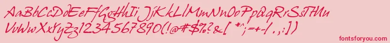 JuergenItalic Font – Red Fonts on Pink Background