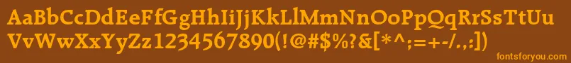 Шрифт RaleighltstdBold – оранжевые шрифты на коричневом фоне