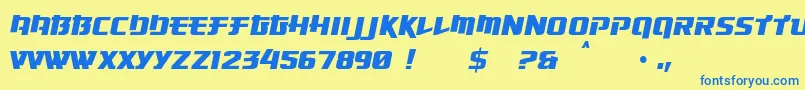 OsakaRe Font – Blue Fonts on Yellow Background