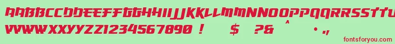 OsakaRe Font – Red Fonts on Green Background