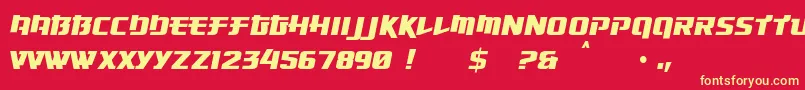 フォントOsakaRe – 黄色の文字、赤い背景