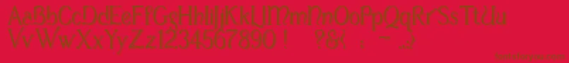 Weitere Informationen zur CasuaSs-Schriftart CasuaSs-Schriftart – Braune Schriften auf rotem Hintergrund