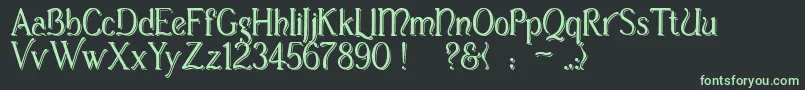 フォントCasuaSs – 黒い背景に緑の文字