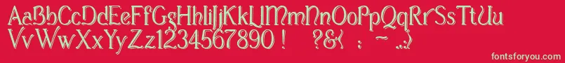 フォントCasuaSs – 赤い背景に緑の文字