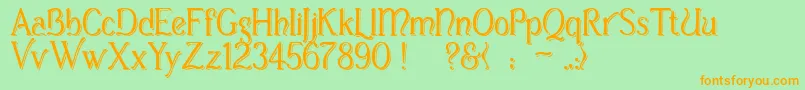 CasuaSs Font – Orange Fonts on Green Background