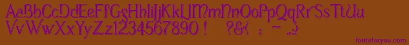 CasuaSs Font – Purple Fonts on Brown Background