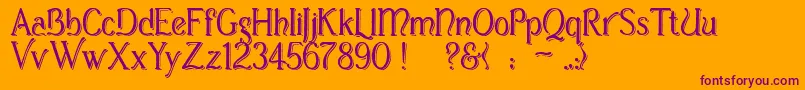 CasuaSs Font – Purple Fonts on Orange Background