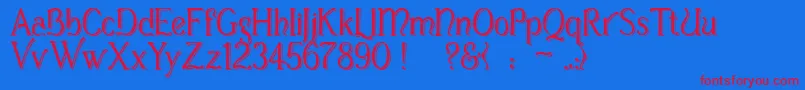 CasuaSs Font – Red Fonts on Blue Background