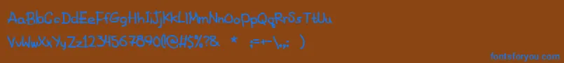 フォントFancyFootwork2 – 茶色の背景に青い文字