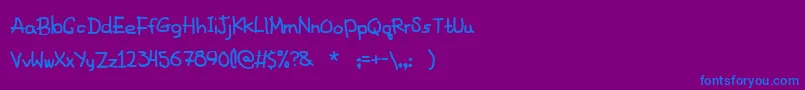 Шрифт FancyFootwork2 – синие шрифты на фиолетовом фоне