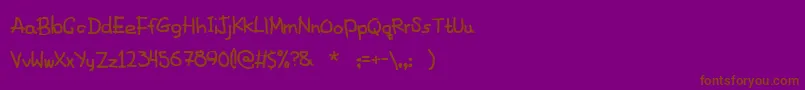 FancyFootwork2-fontti – ruskeat fontit violetilla taustalla