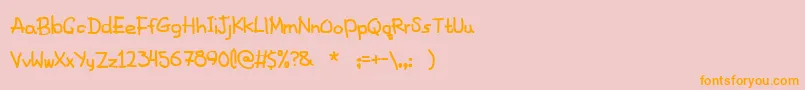 FancyFootwork2-Schriftart – Orangefarbene Schriften auf rosa Hintergrund