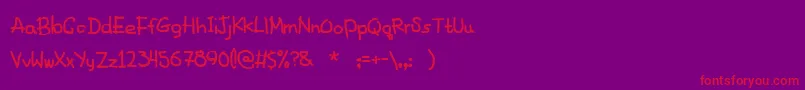 フォントFancyFootwork2 – 紫の背景に赤い文字