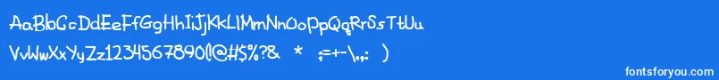 フォントFancyFootwork2 – 青い背景に白い文字