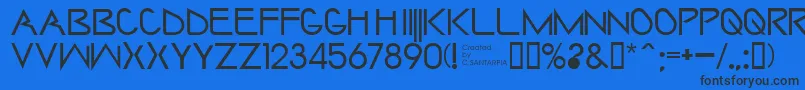 Saintharpy Font – Black Fonts on Blue Background