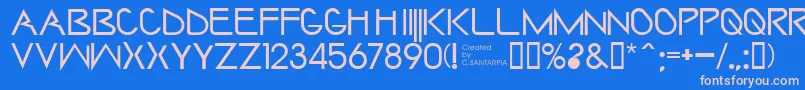 Saintharpy Font – Pink Fonts on Blue Background