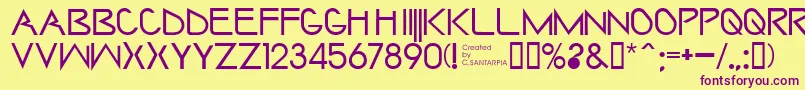 Saintharpy Font – Purple Fonts on Yellow Background