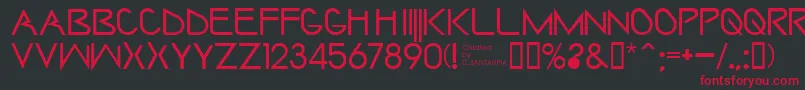 フォントSaintharpy – 黒い背景に赤い文字