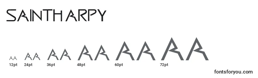 Размеры шрифта Saintharpy