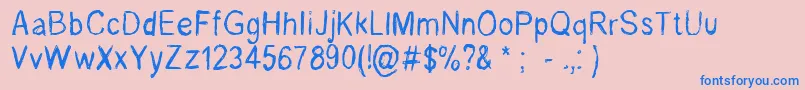 RenelevesqueRegular Font – Blue Fonts on Pink Background