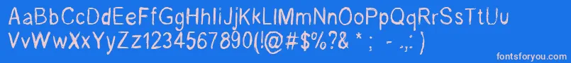 RenelevesqueRegular Font – Pink Fonts on Blue Background