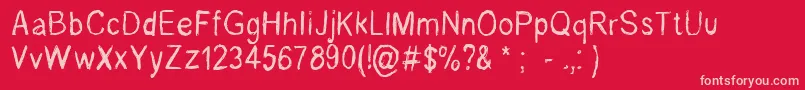 RenelevesqueRegular Font – Pink Fonts on Red Background