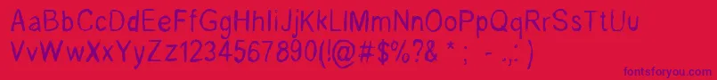 RenelevesqueRegular Font – Purple Fonts on Red Background