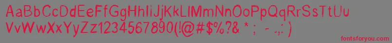RenelevesqueRegular Font – Red Fonts on Gray Background