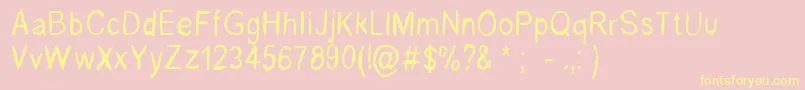 RenelevesqueRegular Font – Yellow Fonts on Pink Background