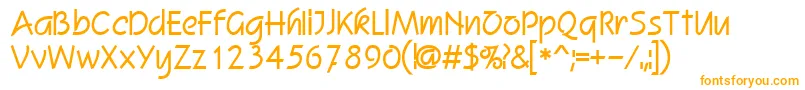 Kimlon-Schriftart – Orangefarbene Schriften auf weißem Hintergrund