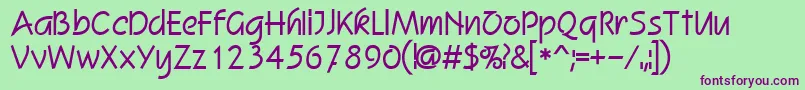 Kimlon Font – Purple Fonts on Green Background