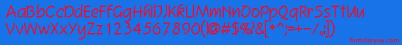 Kimlon Font – Red Fonts on Blue Background