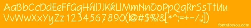 More about Kimlon Font Kimlon Font – Yellow Fonts on Orange Background