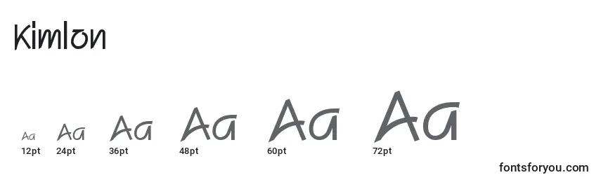 Größen der Schriftart Kimlon