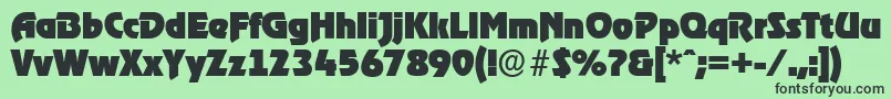 フォントOnstageserialBlackRegular – 緑の背景に黒い文字