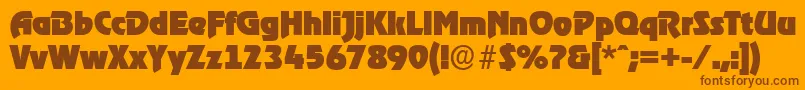 OnstageserialBlackRegular Font – Brown Fonts on Orange Background