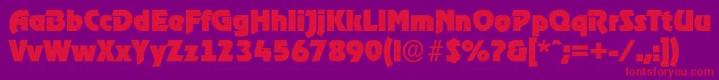 フォントOnstageserialBlackRegular – 紫の背景に赤い文字