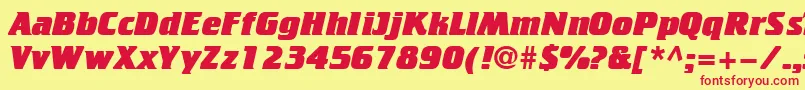 Шрифт Cricketheavy – красные шрифты на жёлтом фоне