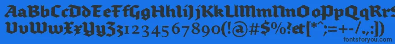 フォントBrokenscriptboldrough – 黒い文字の青い背景