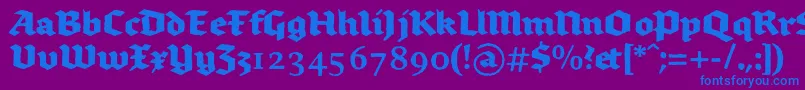 Brokenscriptboldrough Font – Blue Fonts on Purple Background