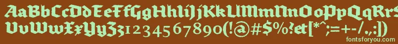 Brokenscriptboldrough Font – Green Fonts on Brown Background