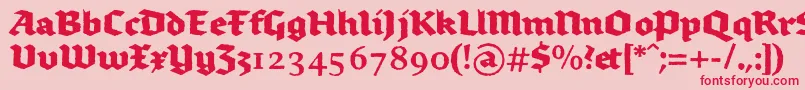 Brokenscriptboldrough Font – Red Fonts on Pink Background