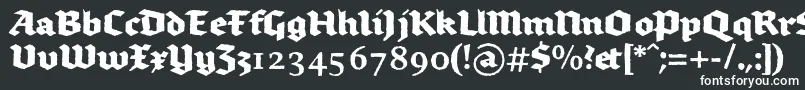 フォントBrokenscriptboldrough – 黒い背景に白い文字