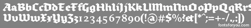 フォントBrokenscriptboldrough – 灰色の背景に白い文字