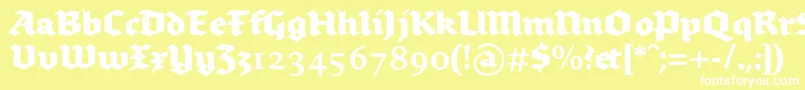 Brokenscriptboldrough Font – White Fonts on Yellow Background