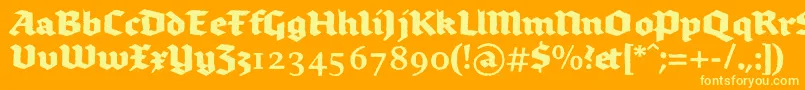 Brokenscriptboldrough Font – Yellow Fonts on Orange Background