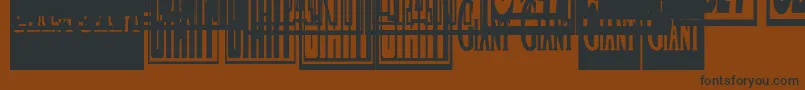 フォントObeygiantpostercondensed – 黒い文字が茶色の背景にあります